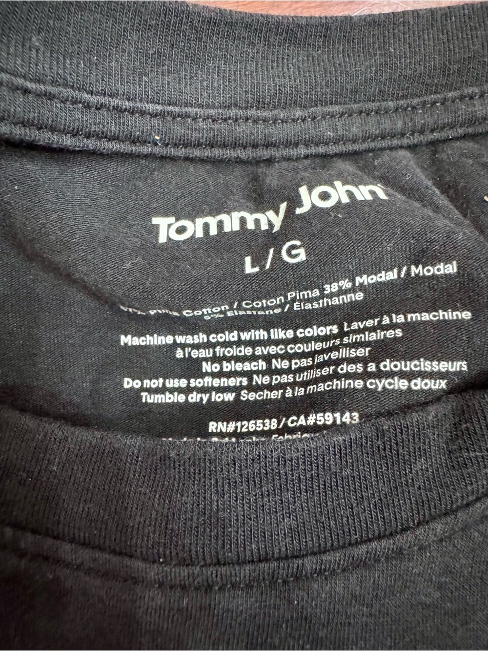 Tommy John Black Women’s short sleeve pajama top- Classic Comfort Fit (L) Size L